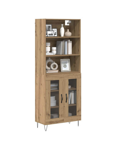 Credenza 2 pcs Rovere artigianale Legno multistrato