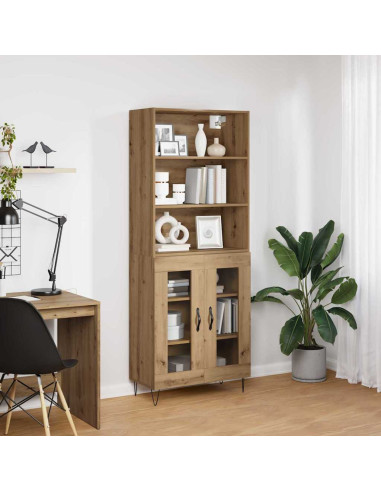 Credenza 2 pcs Rovere artigianale Legno multistrato