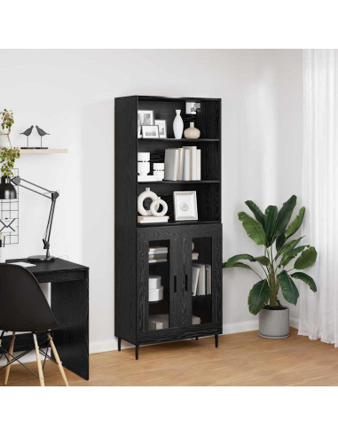 Credenza Rovere Nero 69,5 x 34 x 180 cm
