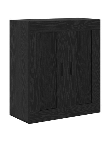 Credenza 2 pcs Rovere Nero Legno multistrato