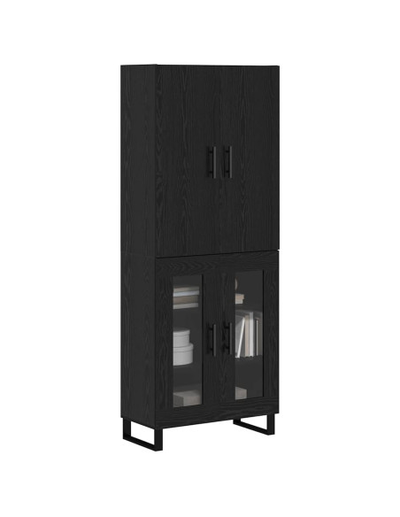 Credenza 2 pcs Rovere Nero 69,5 x 34 x 180 cm