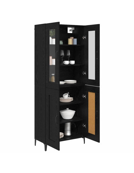 Credenza Rovere Nero 69,5 x 34 x 180 cm Legno multistrato