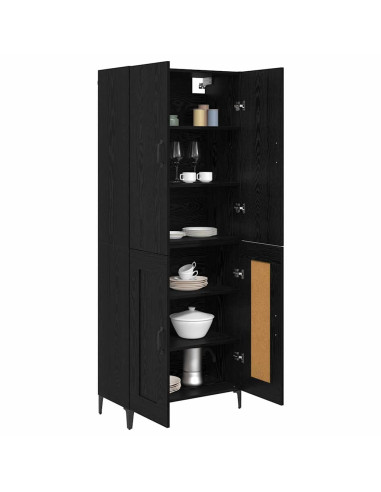 Credenza Rovere Nero 69,5 x 34 x 180 cm Legno multistrato
