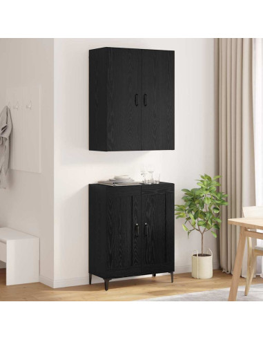 Credenza Rovere Nero 69,5 x 34 x 180 cm Legno multistrato