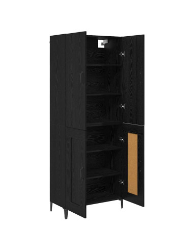 Credenza Rovere Nero 69,5 x 34 x 180 cm Legno multistrato