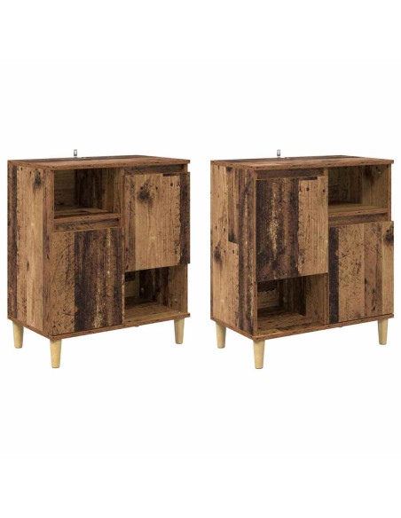 Sideboards 2 pcs Legno vecchio 60 x 35 x 70 cm