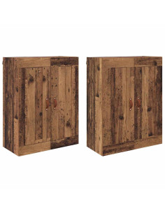 Mobile a muro 2 pcs Legno vecchio 69,5 x 34 x 90 cm 2