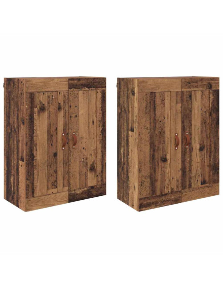 Mobile a muro 2 pcs Legno vecchio 69,5 x 34 x 90 cm