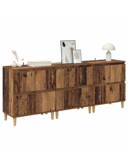 Sideboards 3 pcs Legno vecchio 60 x 35 x 70 cm