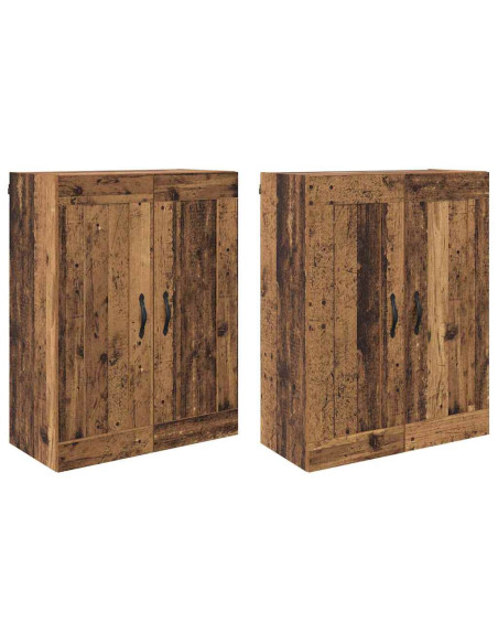 Mobile a muro 2 pcs Legno vecchio 69,5 x 34 x 90 cm