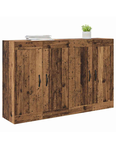 Mobile a muro 2 pcs Legno vecchio 69,5 x 34 x 90 cm