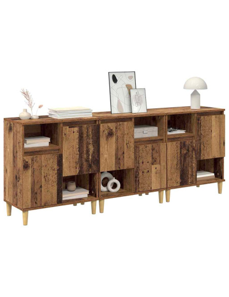 Sideboards 3 pcs Legno vecchio 60 x 35 x 70 cm