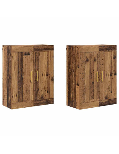 Mobile a muro 2 pcs Legno vecchio 69,5 x 34 x 90 cm