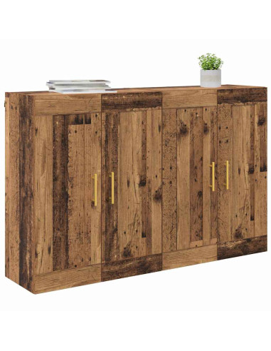Mobile a muro 2 pcs Legno vecchio 69,5 x 34 x 90 cm