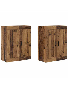 Mobile a muro 2 pcs Legno vecchio 69,5 x 34 x 90 cm 2