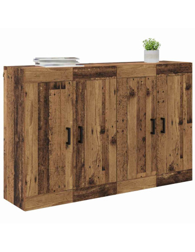 Mobile a muro 2 pcs Legno vecchio 69,5 x 34 x 90 cm