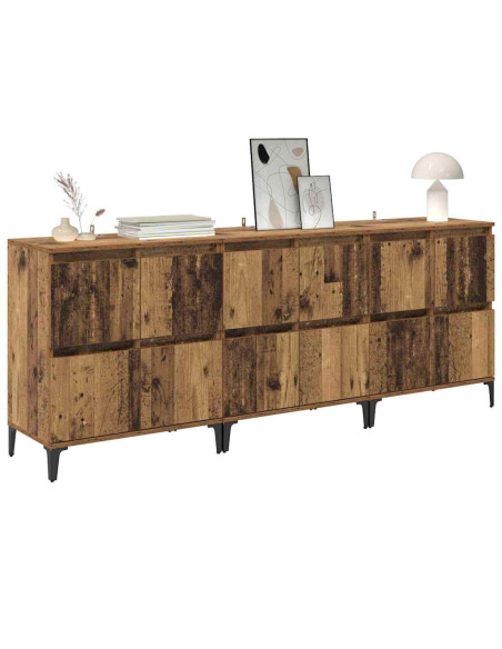 Sideboards 3 pcs Legno vecchio 60 x 35 x 70 cm