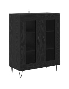 Credenza Rovere Nero 69,5 x 34 x 90 cm Legno multistrato 2