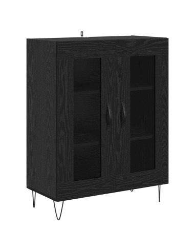 Credenza Rovere Nero 69,5 x 34 x 90 cm Legno multistrato