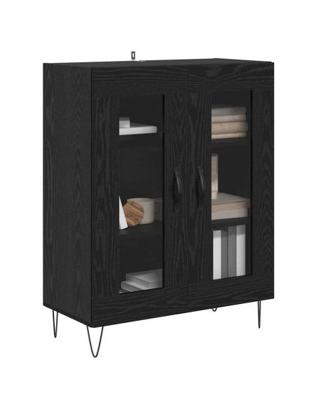 Credenza Rovere Nero 69,5 x 34 x 90 cm Legno multistrato