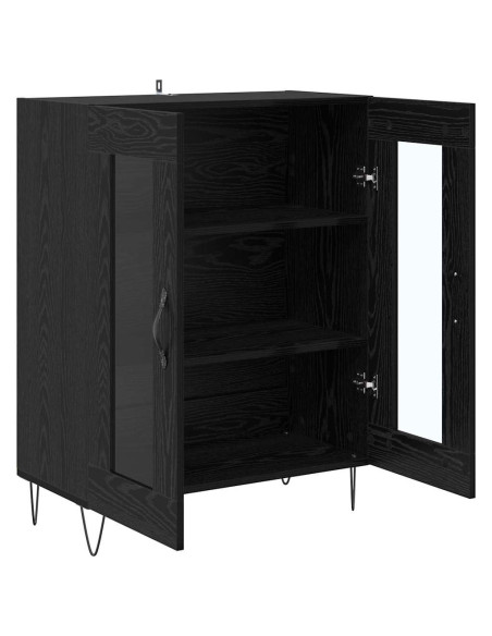 Credenza Rovere Nero 69,5 x 34 x 90 cm Legno multistrato