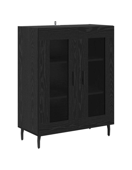 Credenza Rovere Nero 69,5 x 34 x 90 cm Legno multistrato