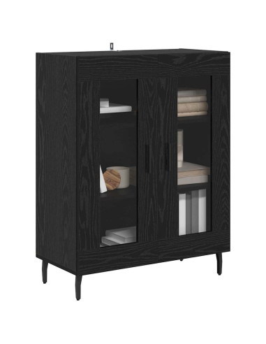 Credenza Rovere Nero 69,5 x 34 x 90 cm Legno multistrato