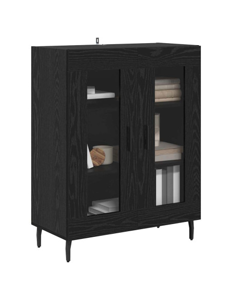 Credenza Rovere Nero 69,5 x 34 x 90 cm Legno multistrato
