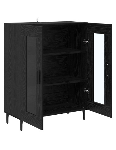 Credenza Rovere Nero 69,5 x 34 x 90 cm Legno multistrato