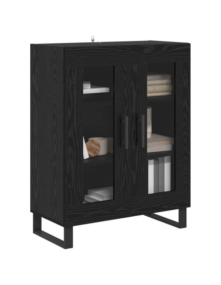Credenza Rovere Nero 69,5 x 34 x 90 cm Legno multistrato