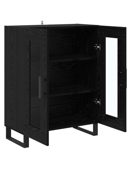 Credenza Rovere Nero 69,5 x 34 x 90 cm Legno multistrato