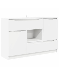 Credenza con cassetto Bianco 100 x 30 x 65,6 Legno multistrato 2
