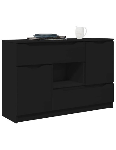 Credenza con cassetto Nero 100 x 30 x 65,6 Legno multistrato