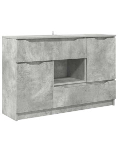 Credenza Grigio cemento 100 x 30 x 65,6 Legno multistrato 2
