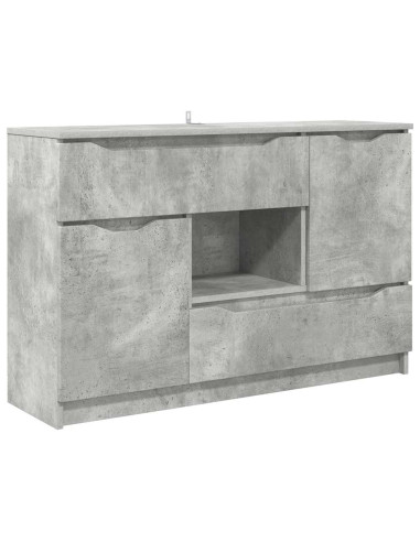 Credenza Grigio cemento 100 x 30 x 65,6 Legno multistrato