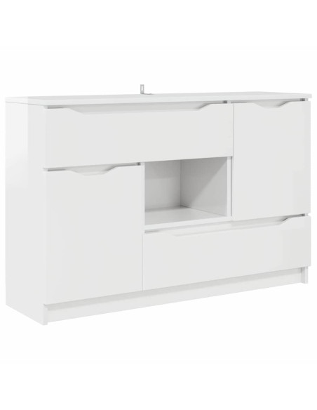 Credenza Bianco Lucido 100 x 30 x 65,6 Legno multistrato