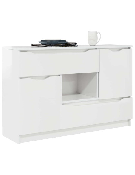 Credenza Bianco Lucido 100 x 30 x 65,6 Legno multistrato