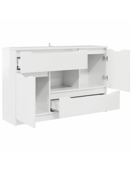 Credenza Bianco Lucido 100 x 30 x 65,6 Legno multistrato