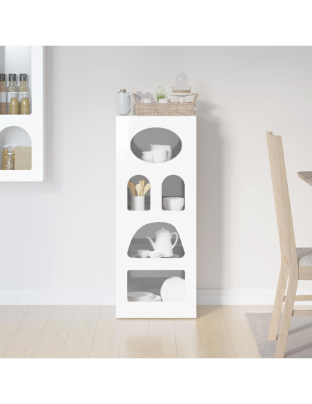 Credenza Bianco Lucido 40 x 35 x 100,5 cm Legno multistrato