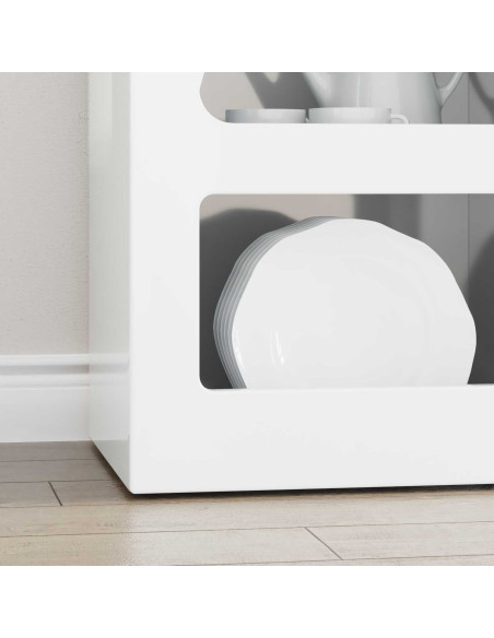 Credenza Bianco Lucido 40 x 35 x 100,5 cm Legno multistrato