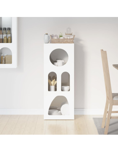 Credenza Bianco Lucido 40 x 35 x 100.5 cm Legno multistrato