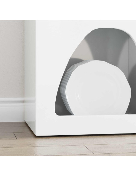 Credenza Bianco Lucido 40 x 35 x 100.5 cm Legno multistrato