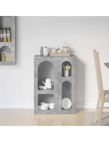 Credenza Grigio cemento 59 x 35 x 80.5 cm Legno multistrato