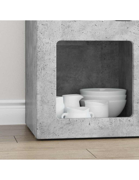Credenza Grigio cemento 59 x 35 x 80.5 cm Legno multistrato