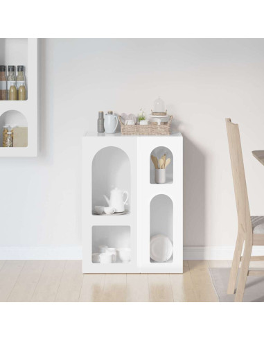 Credenza Bianco Lucido 59 x 35 x 80.5 cm Legno multistrato