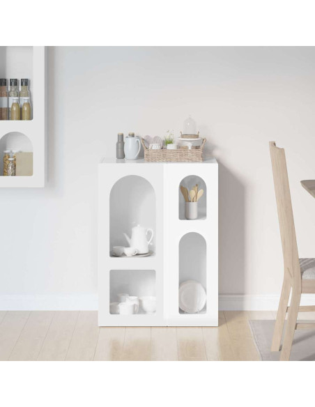 Credenza Bianco Lucido 59 x 35 x 80.5 cm Legno multistrato