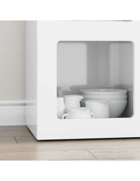 Credenza Bianco Lucido 59 x 35 x 80.5 cm Legno multistrato