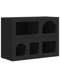 Credenza Nero 80.5 x 35 x 59 cm Legno multistrato 2