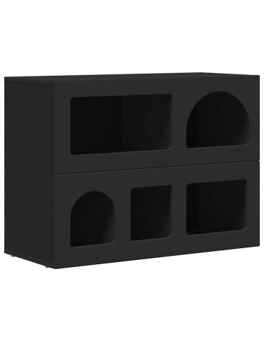 Credenza Nero 80.5 x 35 x 59 cm Legno multistrato