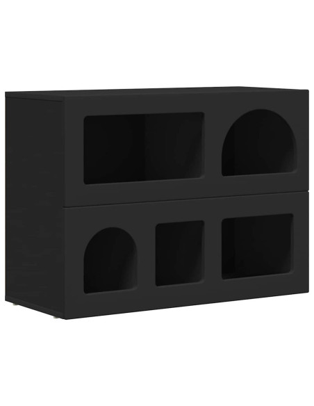 Credenza Nero 80.5 x 35 x 59 cm Legno multistrato